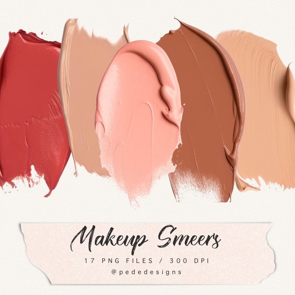 Makeup smears Clip Art, paint brush stroke png, acrylic smears, oil paint strokes, makeup graphics, fashion png, commercial use, download