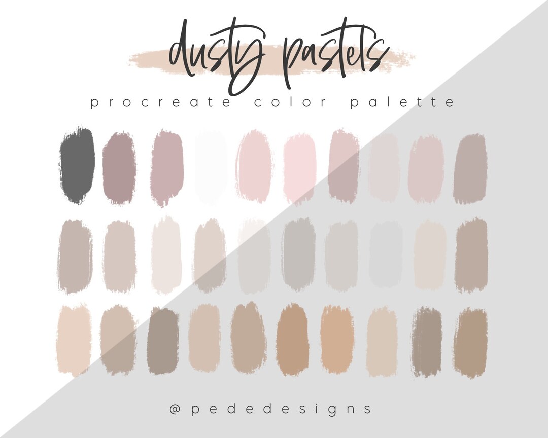 Dusty Pastels Procreate Color Palette Color Swatches Ipad - Etsy