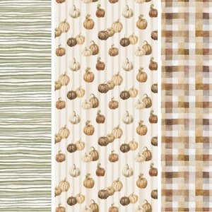 Fall Digital Paper Bundle with Watercolor Pumpkin Patterns, Rustic Farmhouse Seamless Paper, Thanksgiving Backgrounds (Digital Download) image 5