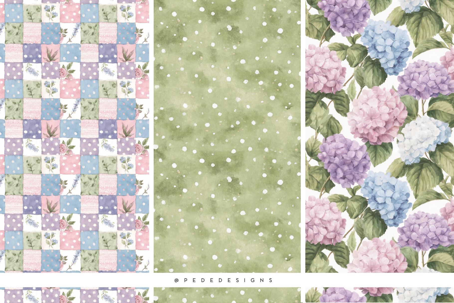 Springtime Charm Digital Papers | Watercolor Spring Patterns | Floral ...