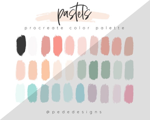 Pastels Procreate Color Palette Color Swatches Ipad | Etsy