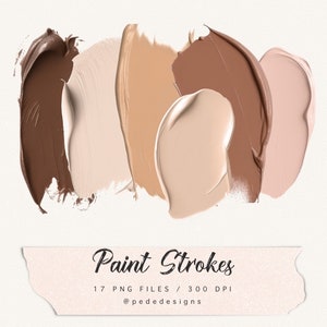 Neutral Pinselstriche Clipart: Acryl & Ölstriche (PNG Download)