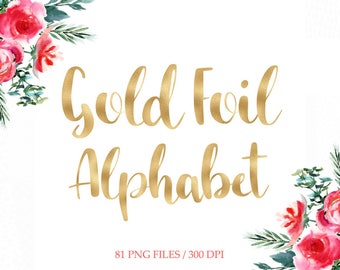 Gold foil alphabet clipart,  gold digital letters, golden foil alphabet,gold foil font clipart, gold numbers, download