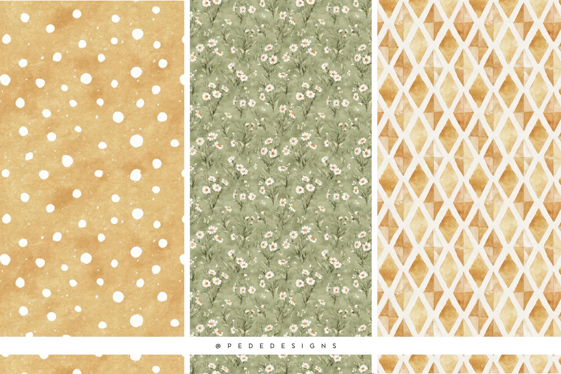 Cottagecore Seamless Patterns | Watercolor Digital Paper | Floral ...