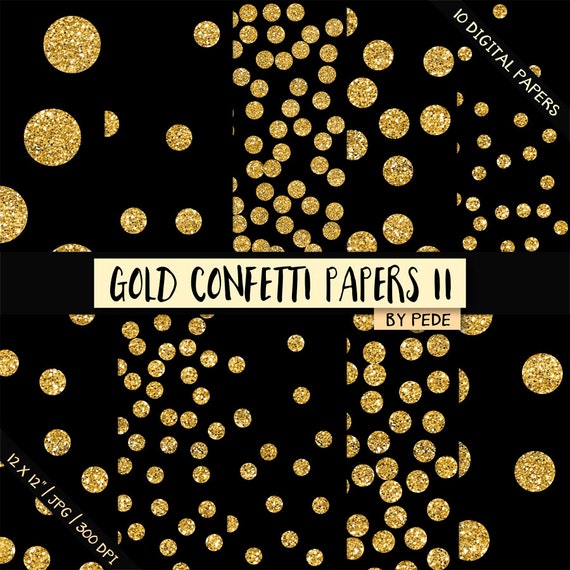 Pack de papier numérique de confettis d'or papier -  France