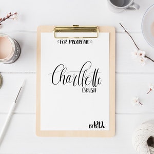 Charlotte Procreate Brush, pincel de letras, pinceles para procrear, ipad lettering, caligrafía fina, descargar