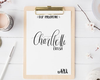 Charlotte Procreate Brush, lettering brush, brushes for procreate, ipad lettering, thin calligraphy, download