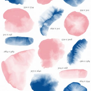 Navy & Blush Collection, Watercolor Backgrounds, Polygonal Frames ...