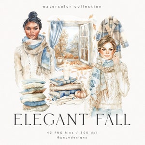 Watercolor Fall Clip Art Set: Cozy Autumn Graphics (Digital Download)