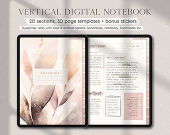 22-Tab Digital Notebook: GoodNotes, Notability, iPad (Digital Download)