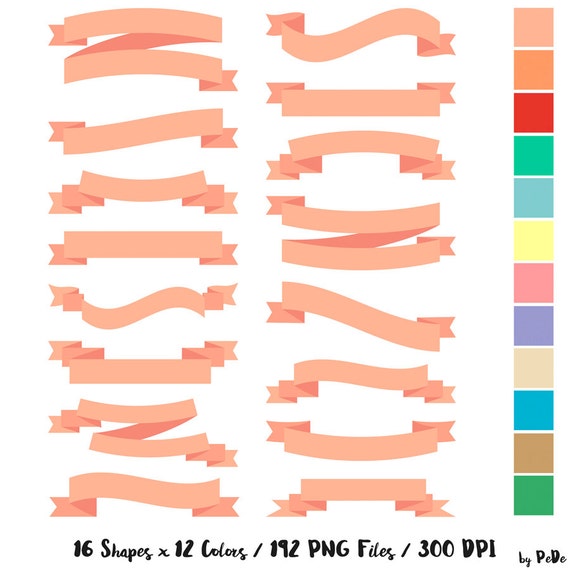 Buy 3 Pay For 2 Pastel Digital Ribbons Clipart Banners Etsy