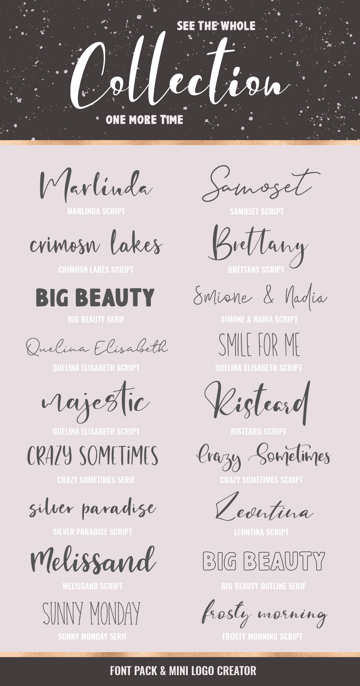 Font Pack With Mini Logo Creator, Handletterd Font, Modern
