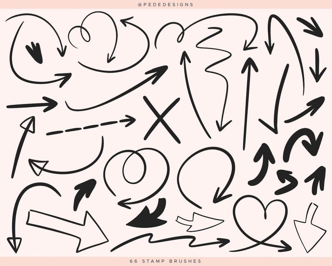 Arrow Stamps for Procreate Arrow Brushes Shapes Procreate Etsy