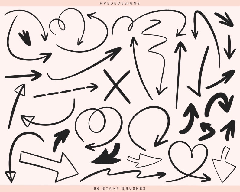 Arrow Stamps for Procreate Arrow Brushes Shapes Procreate Etsy