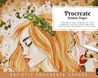 Artistic Paper Procreate Canvas Template: Realistic Art Texture (Digital Download)