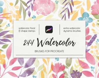 244 Aquarellpinsel Für Procreate, Stempelpinsel, Procreate Pack, Blumenpinsel, dynamische Pinsel, Laub, Ipad Briefmarken, Download