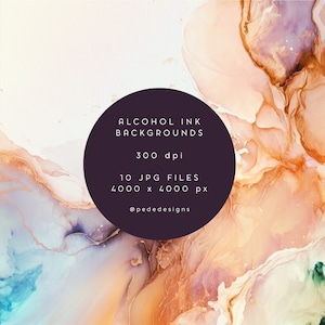 Alcohol Ink Achtergronden, digitaal papierpakket, delicate alcoholinktkunst, uitnodigingspapier, gouden lijnen, branding, abstracte textuur, downloaden