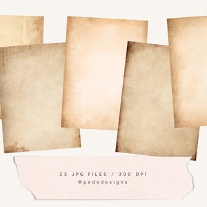Old Vintage Digital Paper Pack, Old Paper Textures, Aged Paper ...