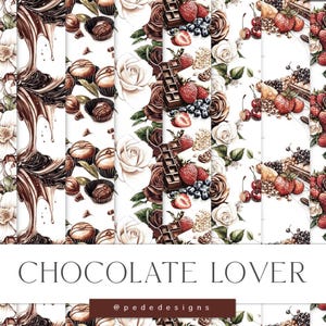 Chocolate Desserts Digital Paper Pack: Seamless Patterns (Digital Download)