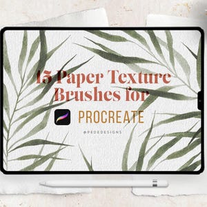 15 Paper Texture Brushes for Procreate, add realism into your digital art, procreate pack, iPad texture, watercolor, vintage, rough download