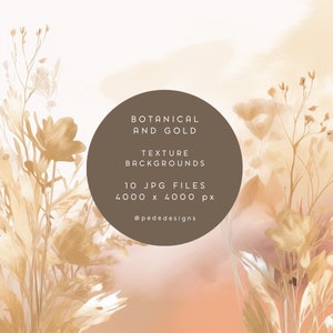 Fundos botânicos elegantes, papel digital floral, arte abstrata, fundo floral, papéis de convite, blush marfim dourado, download