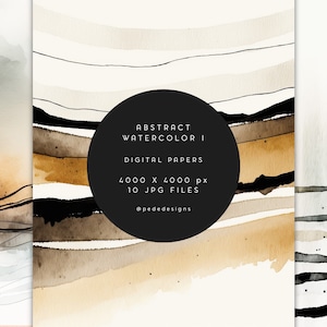 Aquarell abstrakte Hintergründe, moderne Druckkunst, neutraler Hintergrund, abstrakte Kunst, neutrale Farben, Fine Art Digital Paper Pack, download