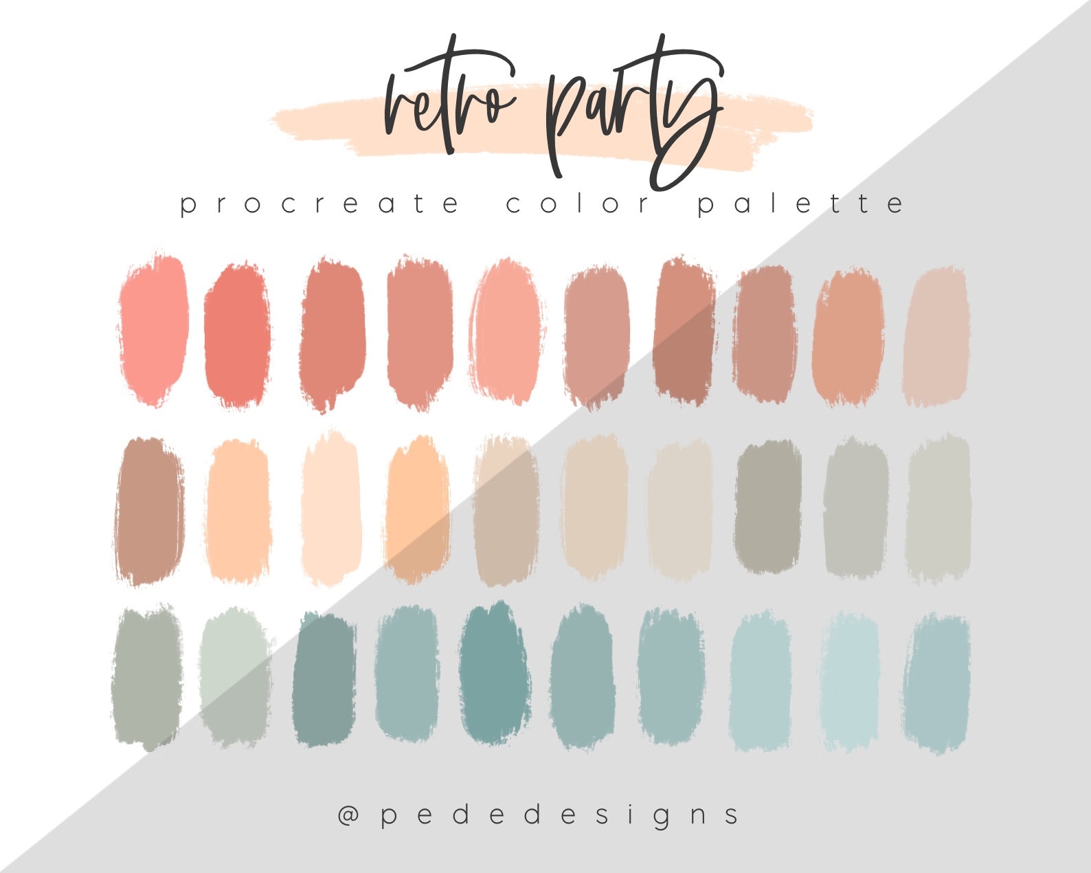 Procreate Color Palette download iPad illustration lettering color swatches Let\u2019s Go To Party procreate art