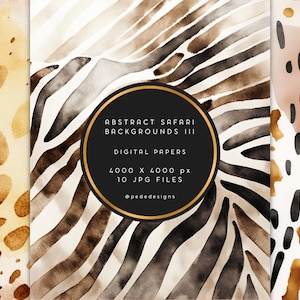 Sfondi safari astratti ad acquerello, pelle di zebra, arte astratta, carte digitali africane, pelle animale moderna, stampa africana boho, download
