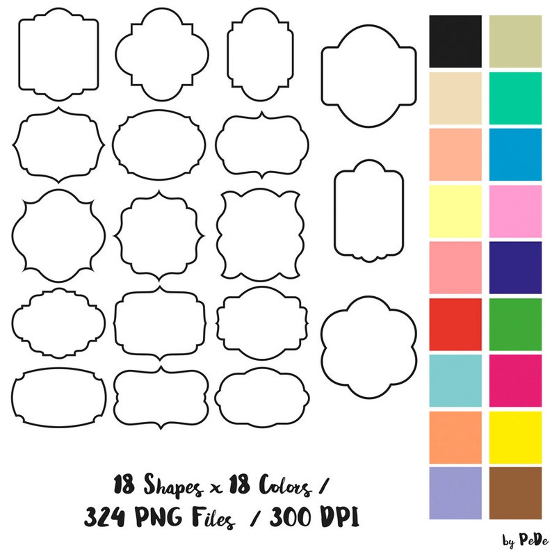 Digital Frames Clip Art Colorful Frames Pastel Frames Etsy