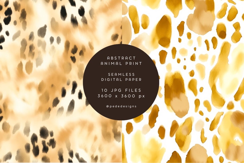 Watercolor Animal Print Digital Paper: Seamless Safari Pattern (digital ...