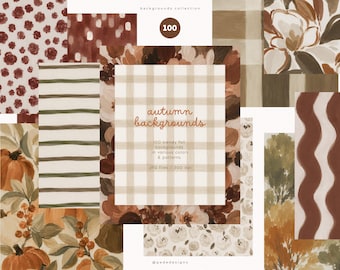100 Autumn Backgrounds | Fall Digital Paper Bundle | Cozy Patterns | Thanksgiving Scrapbook Paper | Neutral Fall Textures | Digital Download