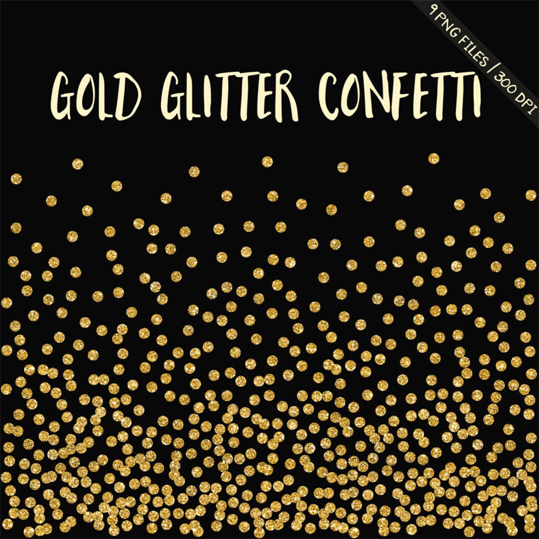 Gold Glitter Confetti Clipart Golden Confetti Gold Glitter - Etsy