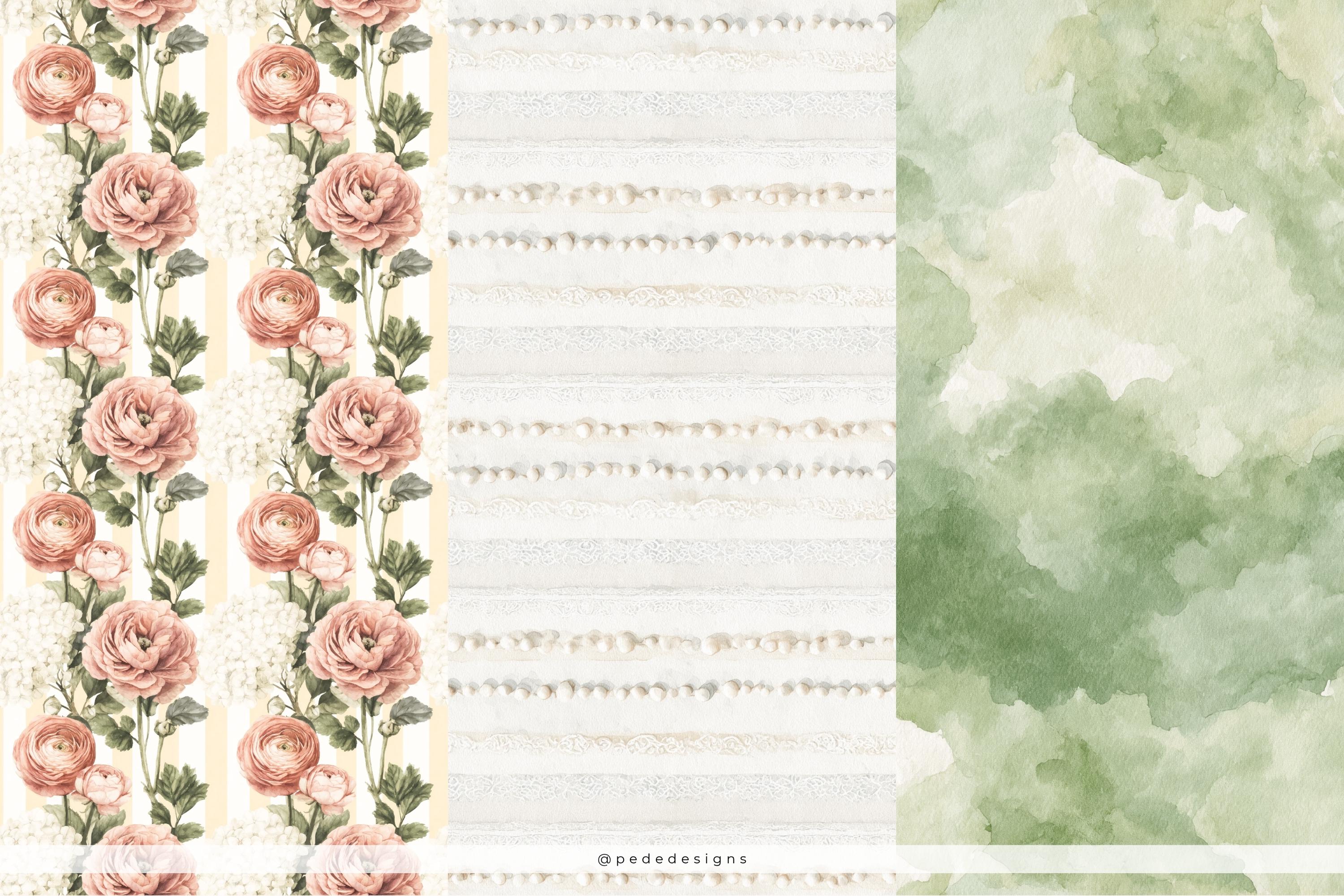 Shabby Chic Digital Papers| Floral Seamless Patterns | Vintage Lace ...