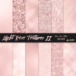 Light rose digital paper, rose foil textures, glitter, soft rose gold, sparkly, foil leaf, branding, download