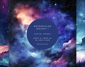 水彩画 銀河 水彩画の天の川 – 宇宙の夜空の背景 – 銀河にインスパイアされた抽象的