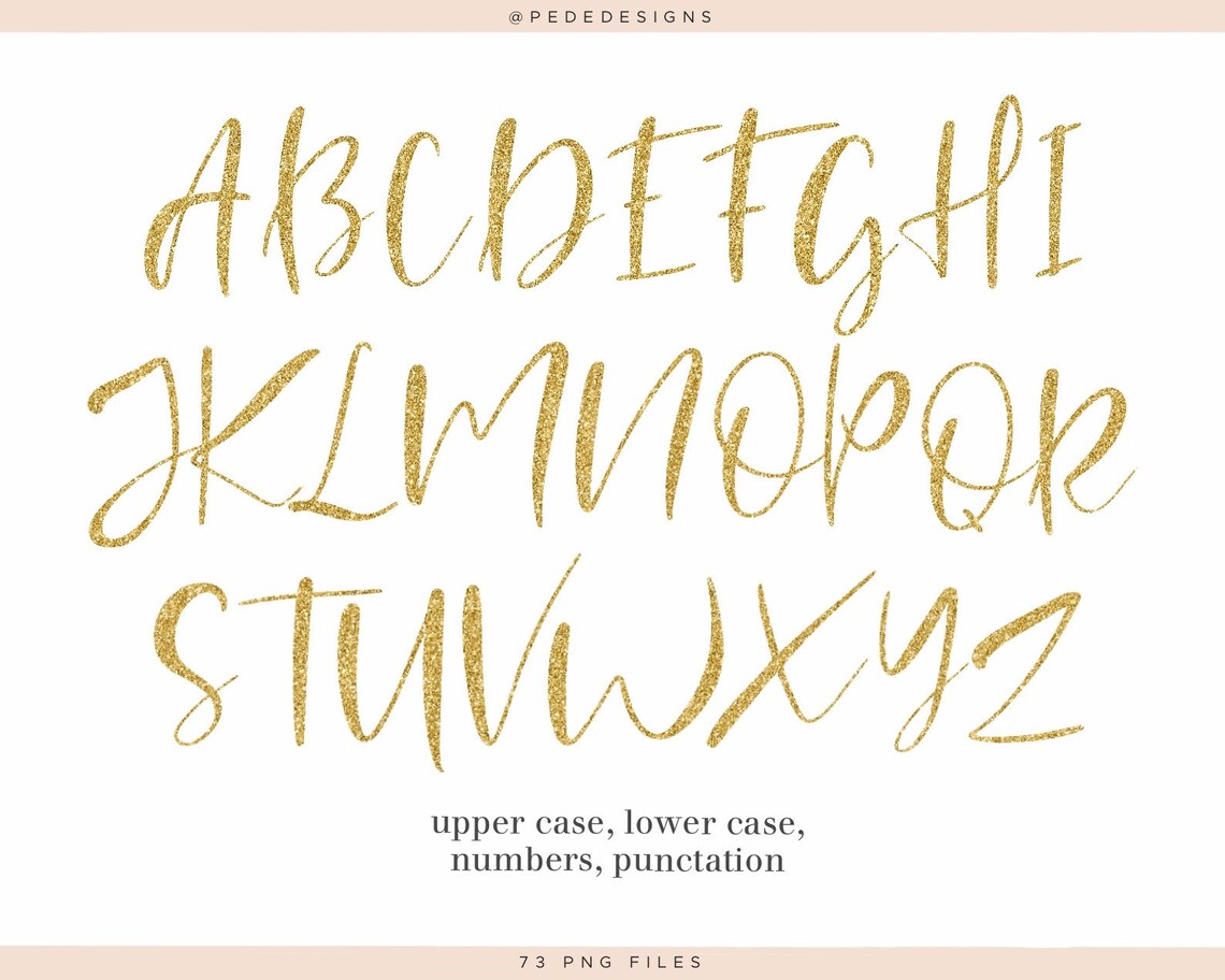Gold Glitter Alphabet Clipart, Gold Sparkly Digital Alphabet, Letters ...