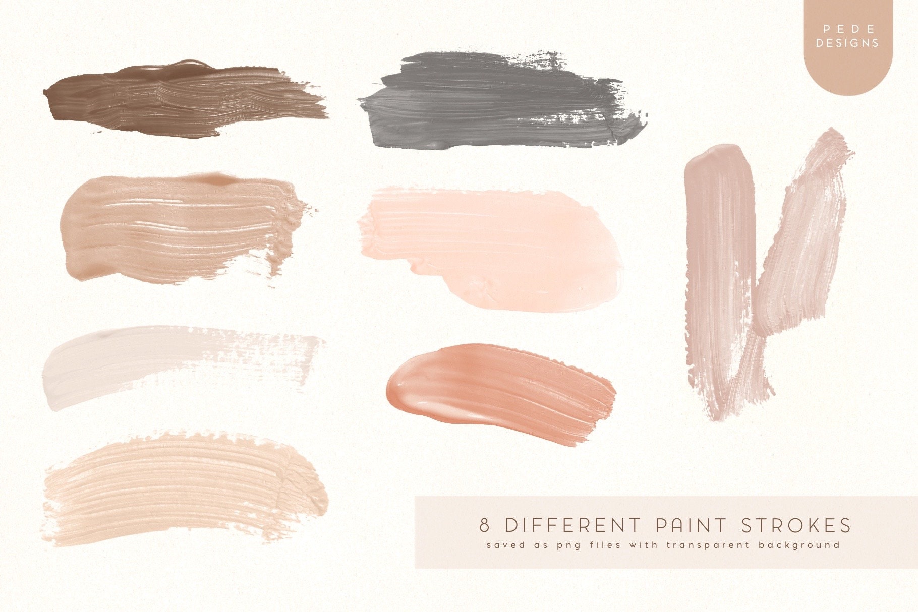 Paint Strokes Clip Art Brush Strokes Clipart Acrylic Paint - Etsy