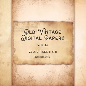 Old Paper Frames - Vol 1 - Clip Art - Commercial Use - Six Frames made from  Old Vintage Papers - INSTANT DOWNLOAD -3.75