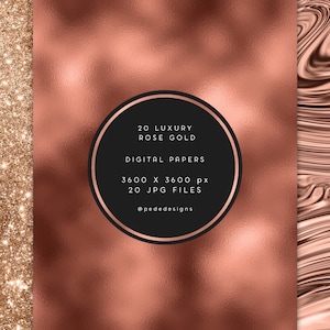 Luxury rose gold digital papers, shimmer, rose glitter textures, realistic glam texture, rose gold foil, sparkles, color variation, download