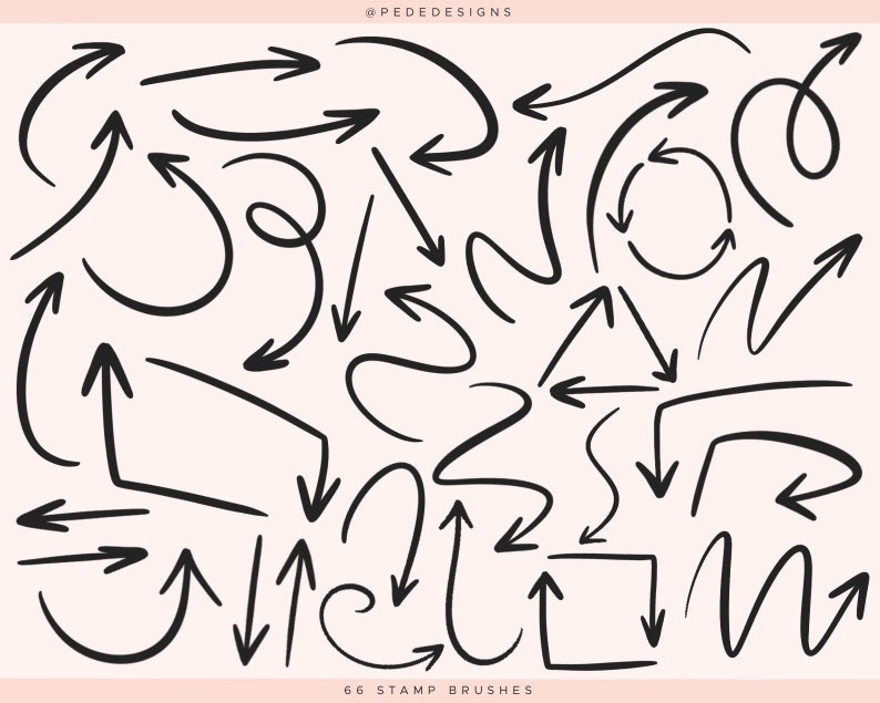 Arrow Stamps for Procreate Arrow Brushes Shapes Procreate Etsy