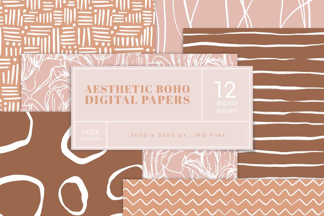 Boho Digital Paper Pack Printable Paper Boho Backgrounds - Etsy
