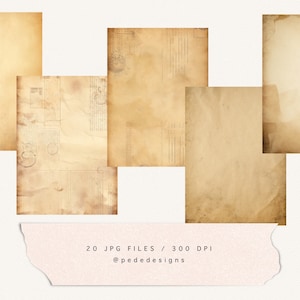 Old Vintage Digital Paper Pack, Old Paper Textures, Aged Paper ...