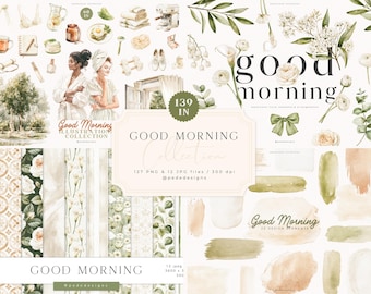 Self Care Clipart Bundle with Beauty Routine PNG Graphics, Floral Clipart Set, Seamless Patterns & Design Elements (Digital Download)