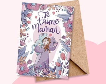 Tarjeta Te amo mamá - Ilustración del Día de la Madre