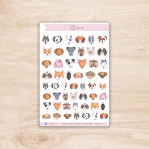Stickers Chiens - planche d'autocollants races de chiens