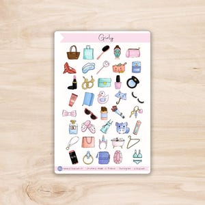 Stickers Girly - planche d'autocollants pour les filles