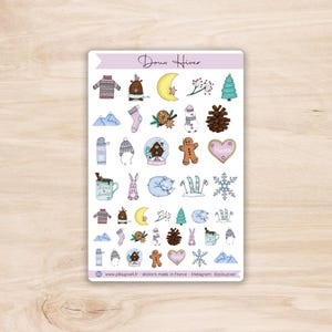 Sweet Winter Stickers - sheet of stickers with winter and snow patterns