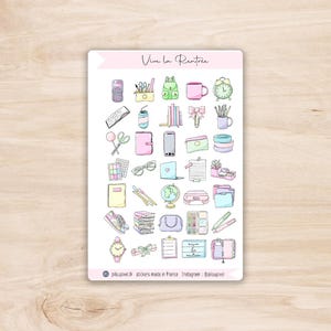 Stickers Vive la Rentrée - planche d'autocollants rentrée