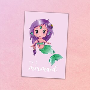 Carte "I'm a Mermaid" - Illustration sirène