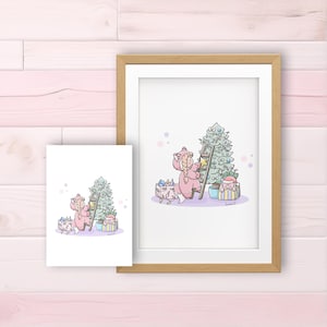 Illustration Bonjour Décembre - Petite fille et sapin